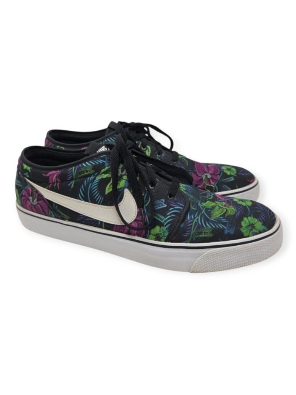 Nike Toki Low Black Floral Textile Smoky Lotus Shoes Sneakers Men's Size 9.5